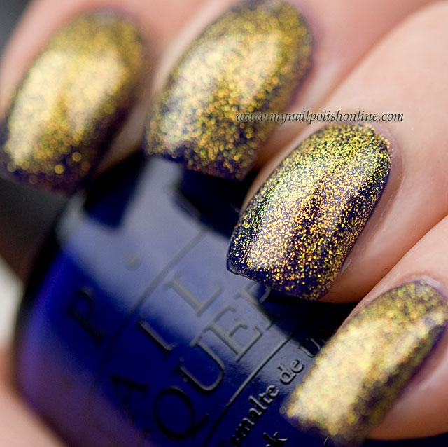 Layering gold on blue with OPI