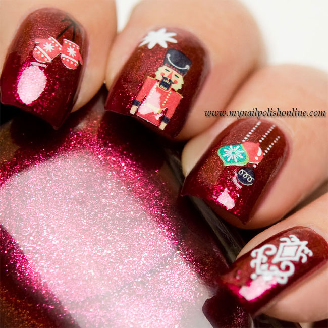 Christmas nail art with decals