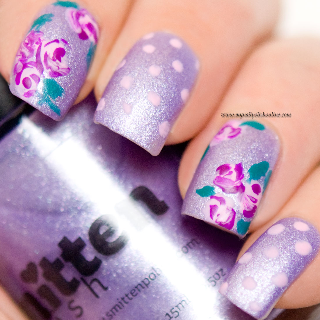 Roses on matte lilac