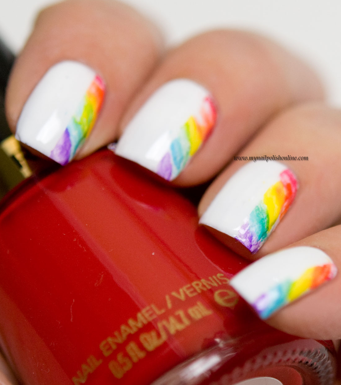 31DC2015 - Day9 Rainbow Nails