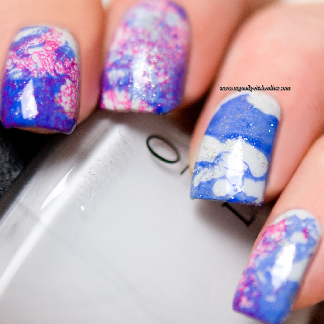 Nail Art - Triple water spotted manicure