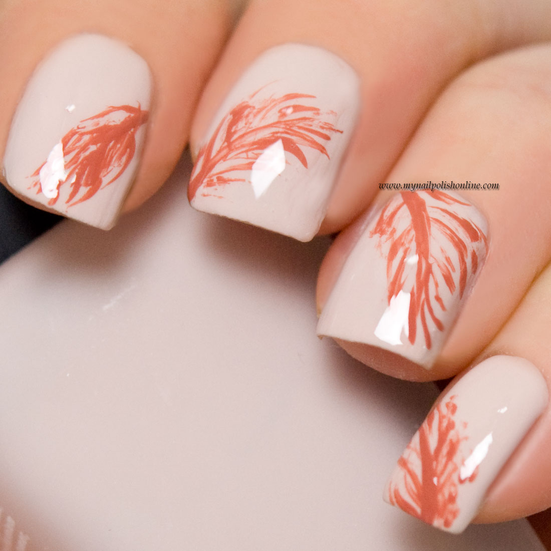Nail art with feathers