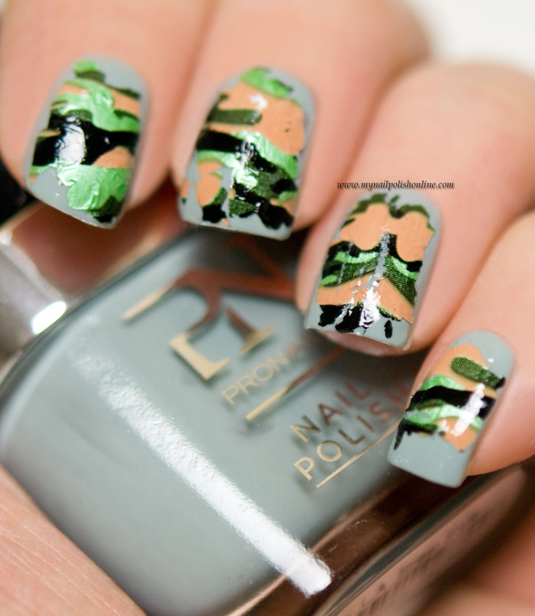 Camouflage nails with foils