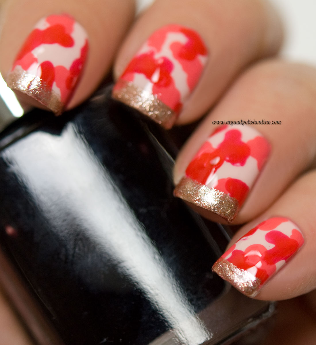 Camouflage nails with funky French
