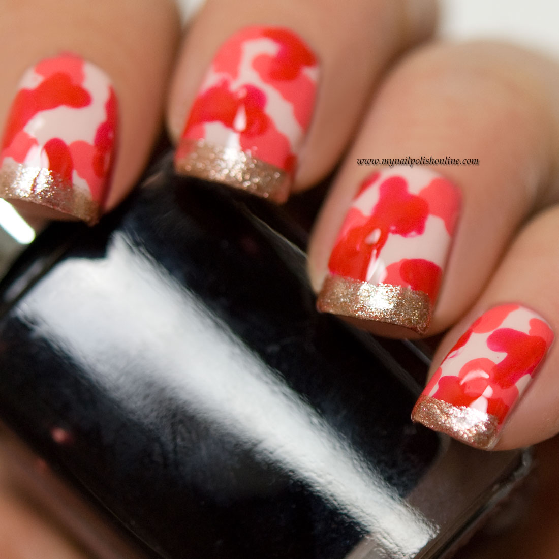 Camouflage nails with funky French